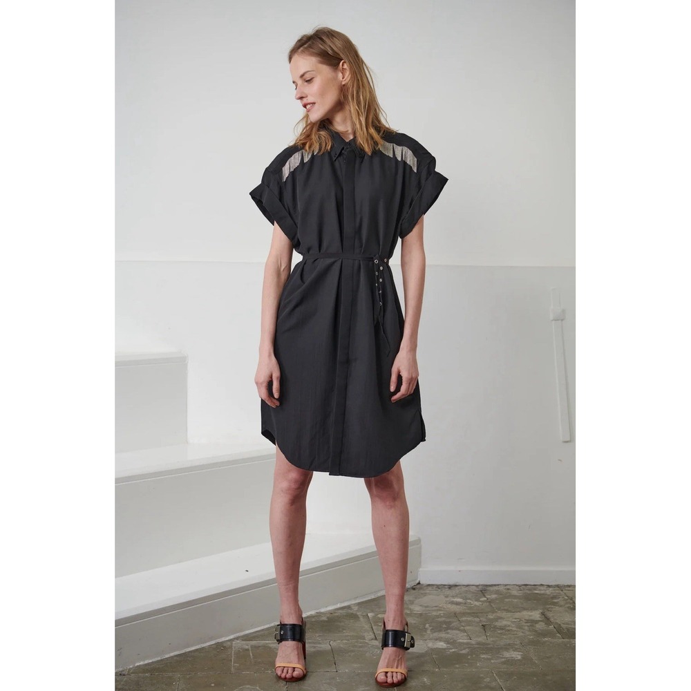 SDSH Sarah de Saint Hubert Marc Chains Shirt Dress Sz XS Luxury $450